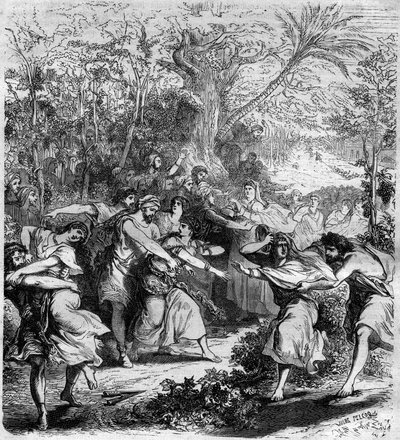 सम्राट नीसफोरस III बोटेनिएट्स (1001-1081), बीजान्टिन सम्राट 1078 से 1081 तक, युवा लड़कों और लड़कियों का अपहरण कर लिया था। मौरिस लाचत्रे द्वारा "हिस्टोइरे डेस पेप्स-रोइस-क्वीन एंड एम्पीयरर्स ए ट्रैवर्स लेस सेंचुरी" में उत्कीर्णन द्वारा फ्रेंच स्कूल