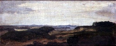 'एन प्लेन एयर' लैंडस्केप, c.1820 (कागज पर तेल) द्वारा फ्रेंच स्कूल