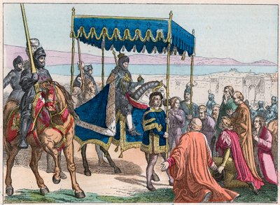 नेपल्स में चार्ल्स VIII (1470-1498) का प्रवेश द्वारा फ्रेंच स्कूल