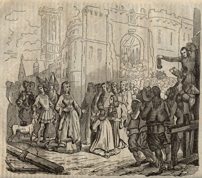 ऐनी डी ब्रेटेन का प्रवेश (1477-1514) से मोरलाइक्स - मोरलाइक्स में ब्रिटनी की ऐनी का प्रवेश - उत्कीर्णन - 1838 द्वारा फ्रेंच स्कूल