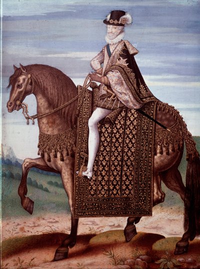 हेनरी चतुर्थ का घुड़सवारी चित्र (1553-1610) फ्रांस के राजा (फ्रांस के राजा हेनरी चतुर्थ का चित्र) बेनामी पेंटिंग द्वारा फ्रेंच स्कूल