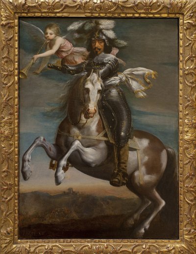 लुई XIII (1601-1643) का घुड़सवारी चित्र। १६३० के आसपास चित्रकारी। फ्रांसीसी कला १७वीं सदी। रूएन के ललित कला संग्रहालय। द्वारा फ्रेंच स्कूल