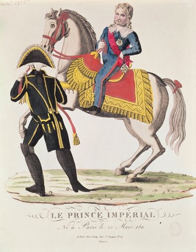 नेपोलियन द्वितीय (1811-32) रोम के राजा, अप्रैल 1815 के अश्वारोही चित्र द्वारा फ्रेंच स्कूल