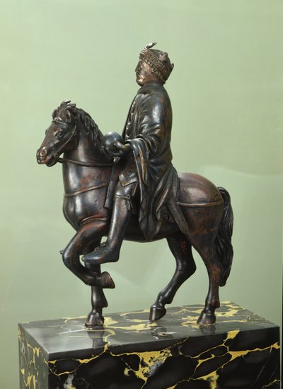 शारलेमेन की घुड़सवारी प्रतिमा (742-814) (कांस्य) (यह भी देखें 152998) द्वारा French School