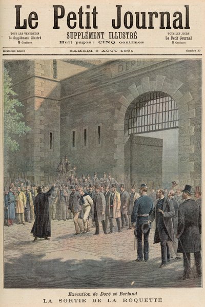 डोर एंड बरलैंड का निष्पादन: ion ले पेटिट जर्नल ’, 8 अगस्त 1891 से ला रोक्वेट द्वारा फ्रेंच स्कूल