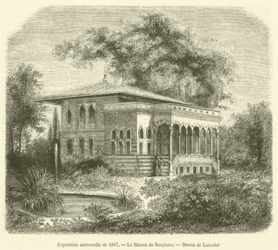 1867 की सार्वभौमिक प्रदर्शनी, ला मैसन डू बोस्फोर (उत्कीर्णन) द्वारा फ्रेंच स्कूल
