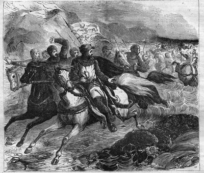 ओपेनहेम में सम्राट हेनरी चतुर्थ (1050-1106) की उड़ान का पोप ग्रेगोइरे VII द्वारा पीछा किया गया। मौरिस लाचत्रे द्वारा "हिस्टोइरे डेस पेप्स-रोइस-क्वीन एंड एम्पीयरर्स ए ट्रैवर्स लेस सेंचुरी" में उत्कीर्णन द्वारा फ्रेंच स्कूल