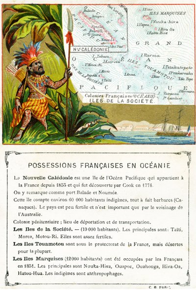 ओशिनिया में फ्रेंच पॉज़िशन, c.1890 द्वारा फ्रेंच स्कूल