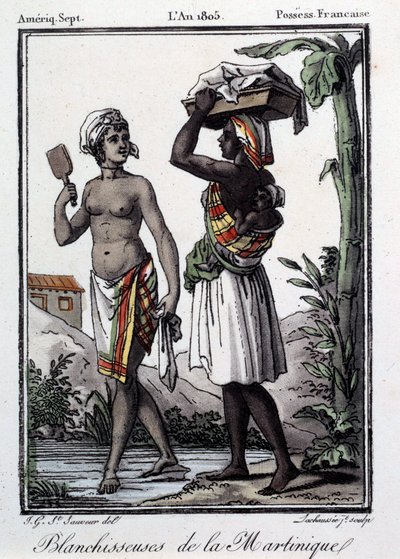 फ्रांसीसी उपनिवेश: मार्टीनिक से वेस्ट इंडीज तक के व्हाइटनर। १८०५ से उत्कीर्णन। चार्टर्स, ललित कला संग्रहालय Museum द्वारा फ्रेंच स्कूल
