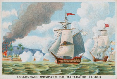 फ्रेंच समुद्री डाकू फ्रैंकोइस lOlonnais Maracaibo पर हमला, 1660 द्वारा फ्रेंच स्कूल