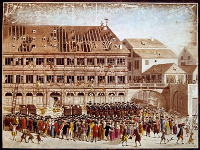 फ्रांसीसी क्रांति: 20/07/1789 को स्ट्रासबर्ग सिटी हॉल की लूट। बेनामी प्रिंट। पेरिस, बीएन द्वारा फ्रेंच स्कूल