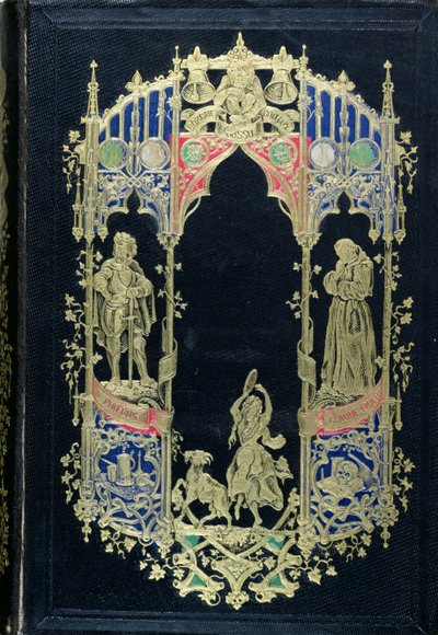 एडिशन पेरोटिन, पेरिस, 1844 (चमड़ा और सोना) द्वारा प्रकाशित विक्टर ह्यूगो (1802-85) द्वारा नोट्रे-डेम डी पेरिस के एक संस्करण का फ्रंट कवर द्वारा फ्रेंच स्कूल