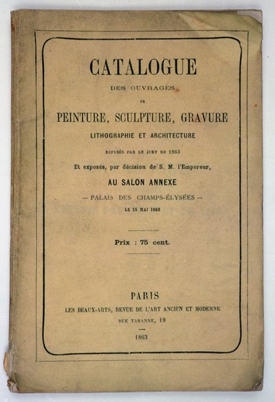 सैलून डेस इनकार, 1863 के लिए कैटलॉग का फ्रंट कवर द्वारा फ्रेंच स्कूल