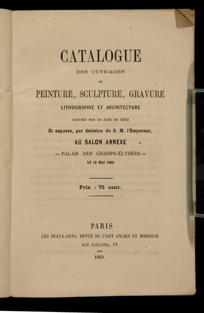 सैलून डेस मना के लिए कैटलॉग के लिए फ्रंटस्पाईज, 1863 द्वारा फ्रेंच स्कूल