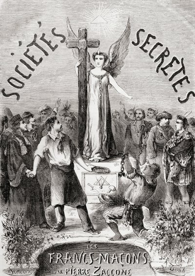 सीक्रेट सोसाइटीज, फ्रेंक मैकन्स से फ्रंटस्पाईज, c.1867 प्रकाशित द्वारा फ्रेंच स्कूल
