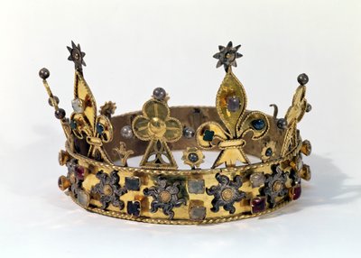 फ्रांस के फिलिप (1342-1404) का फ़नरी क्राउन 1404 (सोना, मोती और कीमती पत्थर) द्वारा French School