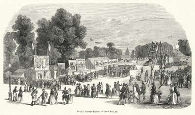 Carre Marigny, Champs Elysees, पेरिस पर फनफेयर (उत्कीर्णन) द्वारा फ्रेंच स्कूल