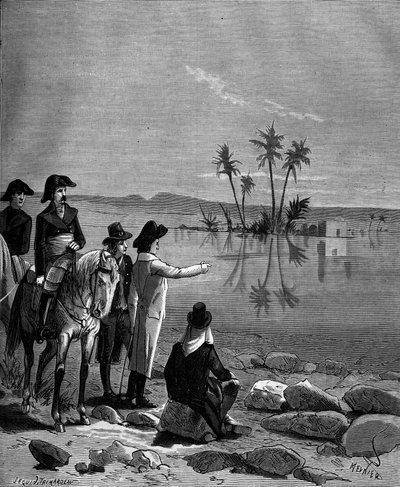 मिस्र के अभियान (अभियान) (1798-1801) के दौरान गैस्पर्ड मोंगे, काउंट ऑफ पेलूज़ (1746 - 1818), फ्रांसीसी गणितज्ञ ने मृगतृष्णा की घटना को देखा। द्वारा फ्रेंच स्कूल