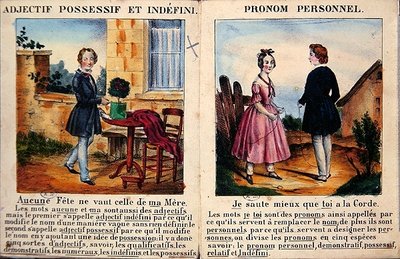 बच्चों के लिए व्याकरण की किताब। c.1850 (कलर लिथो) द्वारा फ्रेंच स्कूल