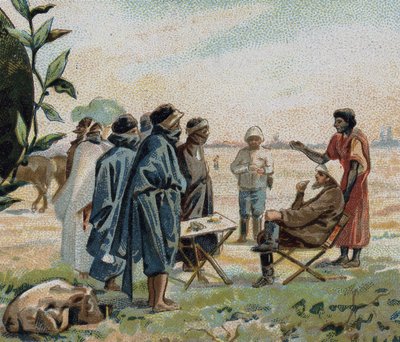 हेनरी ड्यूवेरियर, फ्रांसीसी भूगोलवेत्ता और यात्री (1840-1892), टौरेग डी'अज़गर (अल्जीरियाई सहारा) के साथ बोलते हुए द्वारा फ्रेंच स्कूल