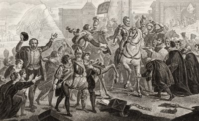 हेनरी चतुर्थ (1553-1610) 1594 में पेरिस में प्रवेश करता है, जो कोलम्बिया के &39;हिस्टोइरे डी फ्रांस&39; से प्रकाशित हुआ है, जो 19.140 में प्रकाशित हुआ। द्वारा फ्रेंच स्कूल