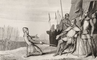 हेनरी I (1008-60) ने अपने भाई रॉबर्ट-ले-विएक्स को, कर्नल द्वारा &39;हिस्टोइरे डी फ्रांस&39; से माफ़ किया, c.1840 प्रकाशित द्वारा फ्रेंच स्कूल