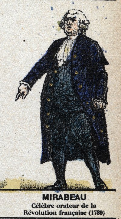 होनोर गेब्रियल (ऑनर-गेब्रियल) रिक्वेटी, काउंट ऑफ मिराब्यू (1749-1791), फ्रांसीसी राजनीतिज्ञ। "" में फ्रांस के गैलेरिएड किंग्स और क्वींस और 1643 से 1895 तक के शानदार पात्र"" एपिनल की छवि। द्वारा फ्रेंच स्कूल