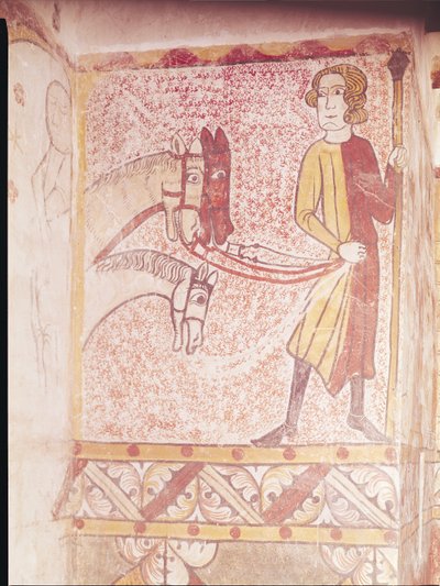 उत्तरी दीवार, c.1265 से तीन घोड़ों की बागडोर संभालते घुड़सवार द्वारा फ्रेंच स्कूल