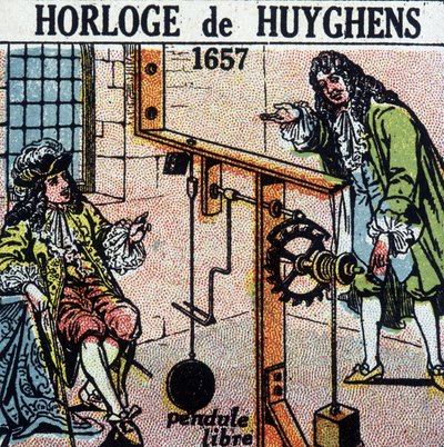 ह्यूजेन्स घड़ी 1657 (मुक्त पेंडुलम) - उत्कीर्णन, देब। 20 वीं सदी द्वारा फ्रेंच स्कूल