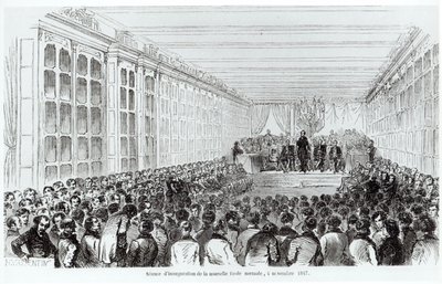 1852 में टेक्सियर द्वारा पेरिस की पेंटिंग्स से पेरिस में इकोले नॉर्मले सुप्रीयर का उद्घाटन द्वारा फ्रेंच स्कूल