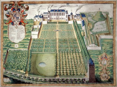 जार्डिन डेस प्लांट्स, पेरिस। 1636 (जल रंग) द्वारा फ्रेंच स्कूल