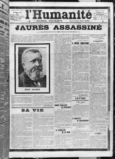 1 अगस्त 1914 (Lolumanite) से जैश की हत्या, (फोटोलिथो) द्वारा फ्रेंच स्कूल