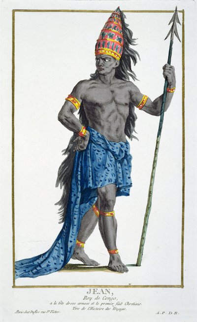जीन, कांगो के राजा, पियरे डुफलोस (1742-1816) द्वारा उत्कीर्ण, 1780 (तांबे के टुकड़े) द्वारा फ्रेंच स्कूल