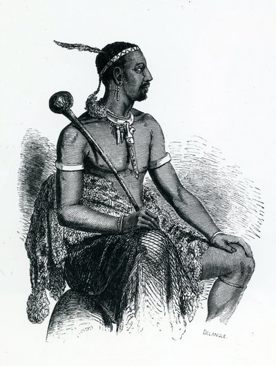 किंग मोशोशू I (c.1786-1870) 1833 (उत्कीर्णन) द्वारा फ्रेंच स्कूल