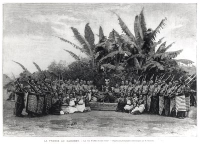 किंग तोफा (r.1874-1908) और उनका दरबार, डाहेमी, 1892 द्वारा फ्रेंच स्कूल
