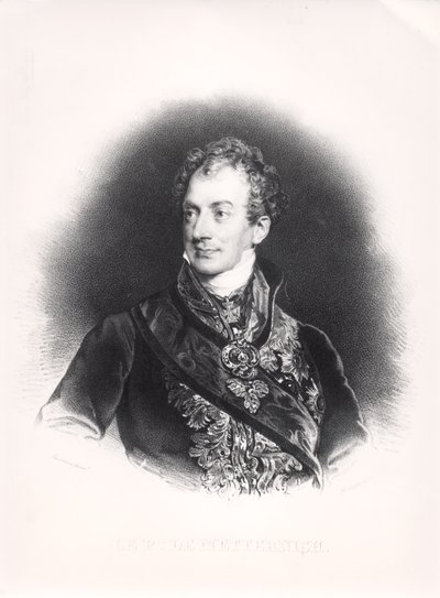 क्लेमेंस वेन्जेल नेपोम लोथर (1773-1859) प्रिंस ऑफ मेटर्निच-विन्नबर्ग, c.1815 द्वारा फ्रेंच स्कूल