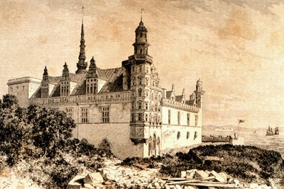 क्रोनबर्ग कैसल, हिलरोड, डेनमार्क, 1850 से `द वर्ल्ड टूर &39;, पेरिस, 1860 प्रकाशित द्वारा फ्रेंच स्कूल