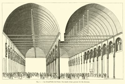GrandSalle du Palais, Du Cerceau के उत्कीर्णन का फेस-उपमा द्वारा फ्रेंच स्कूल