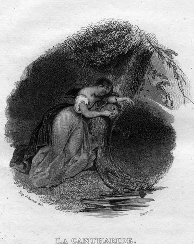 पियरे जीन डे बेरंगर (1780-1857), फ्रांसीसी कवि और गीतकार द्वारा ला कैंथरिड चैनसन डी बेरंगर "" ओउवर्स पूर्ण"" (1834) में। द्वारा फ्रेंच स्कूल