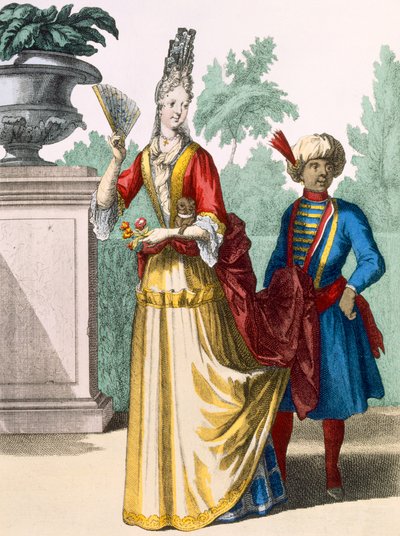 लेडी इन समर ड्रेस, c.1690-1700 द्वारा फ्रेंच स्कूल