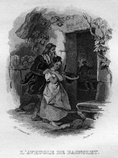 पियरे जीन डे बेरेंजर (1780-1857), फ्रांसीसी कवि और गीतकार द्वारा "" ओवेरेस कम्प्लीट "" (1834) में बैगनोलेट चैनसन डी बेरंगर का अंधा आदमी। द्वारा फ्रेंच स्कूल