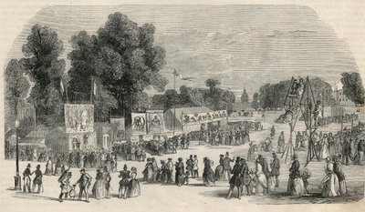 जून 1848 में पेरिस में Le Carre Marigny - एडमंड टेक्सियर 1852 द्वारा "झांकी-डी-पेरिस" में उत्कीर्णन द्वारा फ्रेंच स्कूल