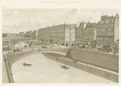 पेटिट-पोंट और प्लेस डु पेटिट-पोंट, 1880 द्वारा फ्रेंच स्कूल