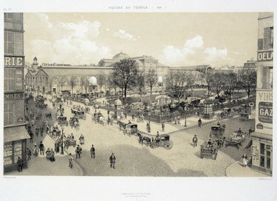 1881 में ले स्क्वायर डू मंदिर - "पेरिस थ्रू द एजेस: ले टेम्पल एट ला रुए रोयाले", 19वीं सदी के अंत में द्वारा फ्रेंच स्कूल