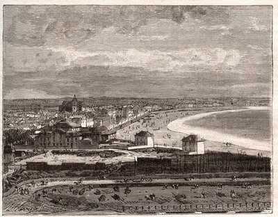 Les Sables d'Olonne (Les Sables d'Olonne) - VA माल्ट-ब्राउन द्वारा "द शानदार फ्रांस: भूगोल, इतिहास, सांख्यिकीय प्रशासन" में उत्कीर्णन। १८८४ द्वारा फ्रेंच स्कूल