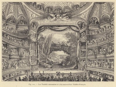 1789 में मज़ा किस्मों, अब थिएटर-फ़्रैंकैस (उत्कीर्णन) द्वारा फ्रेंच स्कूल