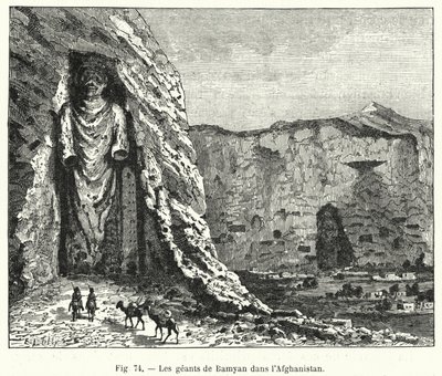 अफगानिस्तान में बामयान जायंट्स (उत्कीर्णन) द्वारा फ्रेंच स्कूल