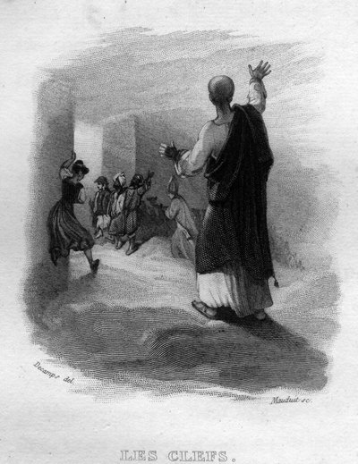 पियरे जीन डे बेरंगर (1780-1857), फ्रांसीसी कवि और गीतकार द्वारा लेस कीज़ चैनसन डी बेरंगेर "" ओयूवरस कम्प्लीट "" (1834) में। द्वारा फ्रेंच स्कूल