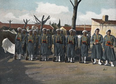 "" सैन्य एल्बम में अल्जीरियाई राइफलमेन: अफ्रीका की सेना। पैदल सेना - घुड़सवार सेना ”” द्वारा फ्रेंच स्कूल