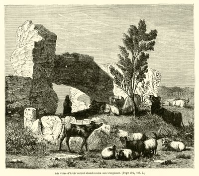 अरोएर के नगरों को झुंडों के लिए छोड़ दिया जाएगा (उत्कीर्णन) द्वारा फ्रेंच स्कूल